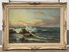 🔥 Fine Vintage California Impressionist Seascape Oil Painting, Roberta Lester