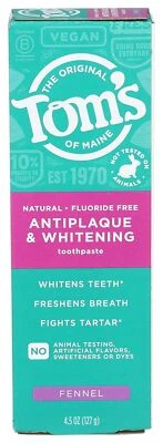 Pasta de dientes blanqueadora de hinojo Toms of Maine 4,5 OZ Foto 1 de 3