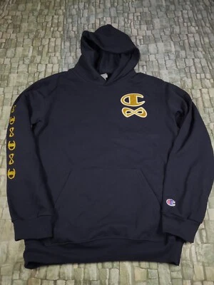 Sudadera con Capucha Nfinity X Champion Azul Marino Metálico Brillo Dorado Juvenil talla L YL Cheer Foto 1 de 4