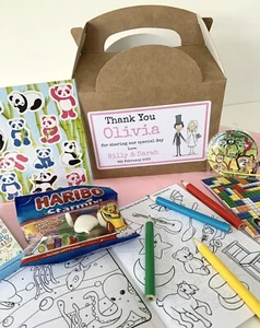 Personalised Childrens Kids Wedding Activity Pack Party Favour Box - Picture 1 of 10