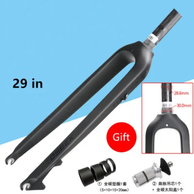 TOSEEK Carbon Bike Fork Rigid Disc Brake MTB Bike Fork 26/27.5/29 in with Spacer - Image 1 of 4