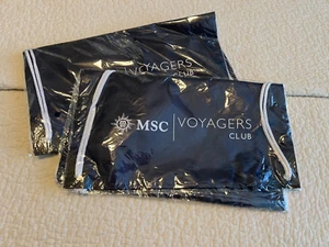 NUEVO JUEGO DE 2 MSC VOYAGER CLUB Crucero MOCHILA SUAVE BOLSA RECUERDO NAVY SPA 14X16 - Imagen 1 de 4