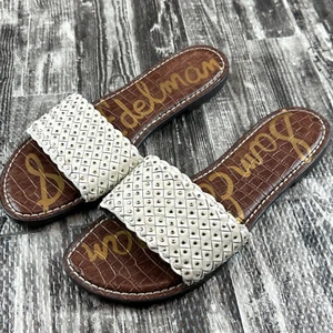 Sam Edelman Geraldine Woven Studded Slide Sandals Modern Ivory Women's Size 10.5 - Picture 1 of 5