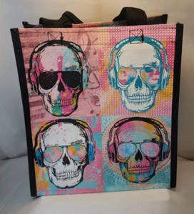 MARSHALLS Shopping Bag Colorful Halloween Skull Reusable Tote 10x11x6 - Picture 1 of 2