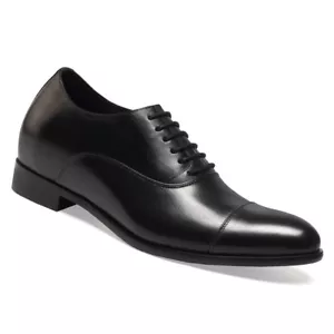US12 CHAMARIPA black 2.7" ELEVATOR SHOES height increase Oxford dress shoes - Picture 1 of 7