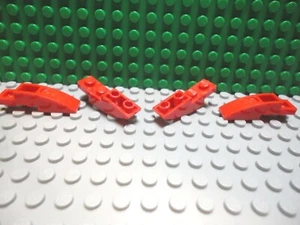 Lego 4 rote 4x1 umgekehrt gebogen glatte Pisten Stein Block NEU - Bild 1 von 1