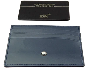 Montblanc Meisterstück Cardholder 6cc ID: 119316 Leder Kartenetui Navy Blau NEU - Bild 1 von 8