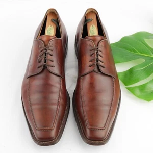 Ermenegildo Zegna Men's Couture Oxford Size 12 D Brown Museum Calf Handmade Shoe - Picture 1 of 17
