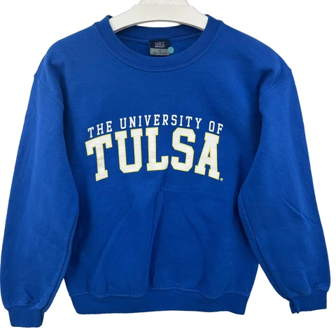 Tulsa Golden Hurricane Sweater Mens Small Pullover Sweatshirt Blue VTG Cover