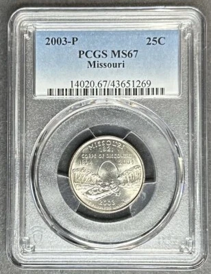 2003-P Missouri Quarter PCGS MS-67, Buy 3 Items, Get $5 Off!! - Image 1 of 2