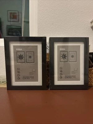 Lote de 2 Marcos IKEA RIBBA Negros 5x7 Modernos MCM Foto 1 de 4