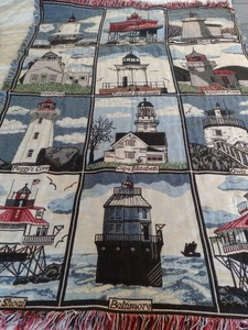 Manta Goodwin Weavers Hutz Tapiz Faro Algodón 44x60 Hecha en EE. UU. - Imagen 1 de 10