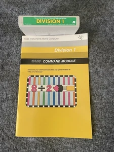 Division 1 For TI-99/4A (1982) Game Cartridge And Manual. Tested And Works - Picture 1 of 10