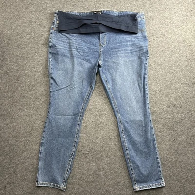 Pantalones de mezclilla de maternidad con diseño de ASOS para mujer azules ajustados elásticos sobre el panel del vientre EE. UU. 16  Foto 1 de 4