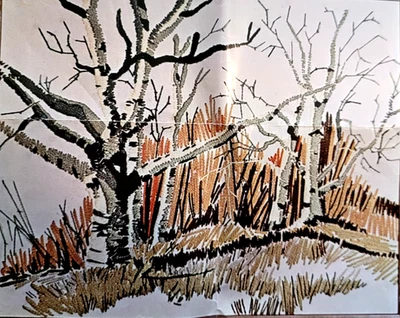 Birchland 2055 kit crewel, Marcia Reed, VINTAGE Bucilla, apenas arrancado, 1975 Foto 1 de 4