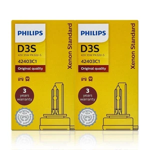 Genuine Philips D3S HID Xenon Headlight Bulbs 42403C1 OEM DOT 4300K - Pack of 2 - Picture 1 of 9