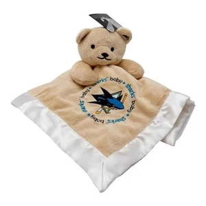 Nuevo San Jose Sharks Oso de Peluche Peluche Bebé Lovey Manta de Seguridad Hockey Oficial - Imagen 1 de 7