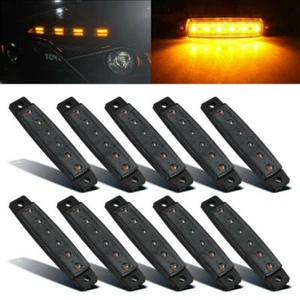10x 3.8" Smoked Amber Side Marker Clearance Lights 6 LED for Truck Trailer Boat - Picture 1 of 10