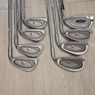 Ping Eye 2 Iron Set Black Dot 3-9 RH Steel Shafts  MacGregor SW8 Clubs - Image 1 of 4
