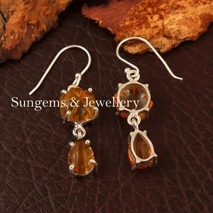 Beautiful Citrine Quartz Earrings / Handmade Silver Jewelry / Mothers Day Gift - Picture 1 of 3