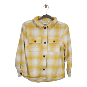NWT Old Navy Girls Plaid Soft-Brushed Utility Shacket in Yellow Plaid Size L (10 - Picture 1 of 7