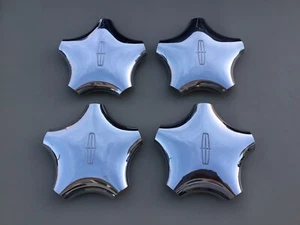 99-01 Lincoln Navigator Wheel Center Caps Set Of (4) Chrome XL74-1A096-AB OEM - Picture 1 of 9