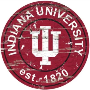 Indiana Hoosiers Wood 24” Round Fan Sign/Man Cave by Fan Creations-New in Box - Picture 1 of 1