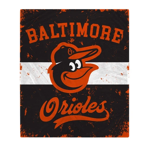 Baltimore Orioles MLB 60'' x 70'' Retro Stripe Flannel Blanket-W12177418067 Cover