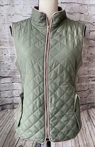 Francesca's Mi Ami Green Quilted Zip Vest Womens S Casual - Picture 1 of 4