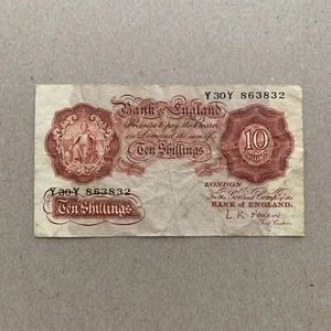 BANK of ENGLAND 10 SHILLINGS Banknote 1955-60 O'BRIEN GREAT BRITAIN Currency - Picture 1 of 3