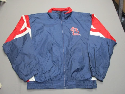 Vintage St. Louis Cardinals Jacket Mens XL Blue Windbreaker Starter Baseball Cover