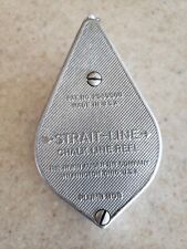 Vintage Irwin Straight-Line Chalk Line Reel Plumb Bob Metal Tool Made In USA 