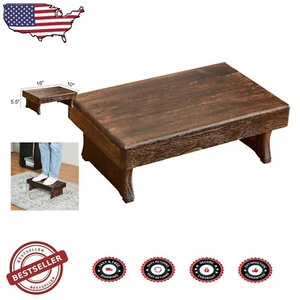 Stylish Wooden One Step Stool - Perfect for Bed, Kitchen, and Beyond, 5.5" H - Picture 1 of 10