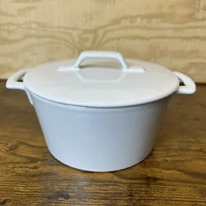 Vista Alegre Portugal True Scale Casserole 1 & Lid White Stoneware Handles 9”X7” - Picture 1 of 17
