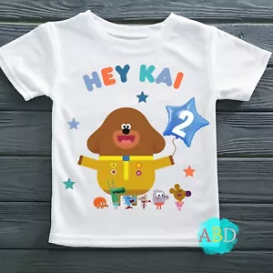 Personalised Hey Duggee Kids Birthday T-shirt, Happy Birthday. Custom kids cloth - Picture 1 of 5