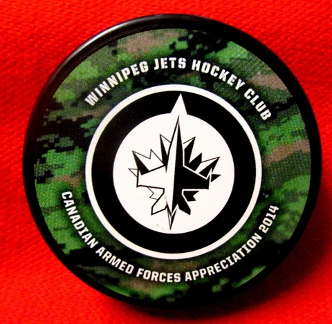 Winnipeg Jets Armed Forces Appreciation Night Souvenir Hockey Puck wkc4 Cover