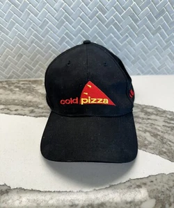 Cold Pizza ESPN 2 Black Hat Cap Vintage Rare Seba Premium Sportsware Red Yellow - Picture 1 of 4