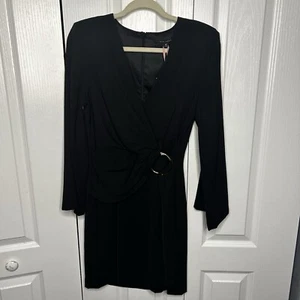 Alex Marie $168 Jolie Wrap Black V Neck Long Sleeve Dress Size 4P NEW NWT - Picture 1 of 6
