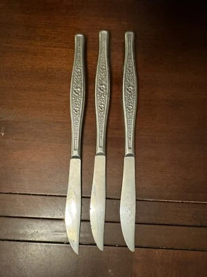Vintage MCM 3 Ekco Eterna Kodiak  Stainless  Master Butter / Dinner Knives  - Image 1 of 3