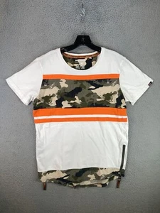 Triple Five Soul Shirt Mens Medium White Camouflage Army Fatigue Grunge Zipper - Picture 1 of 8