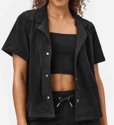 Stronger Pebble Shirt L Loose Fit 80% Cotton Terry Jersey - Black - Image 1 of 4