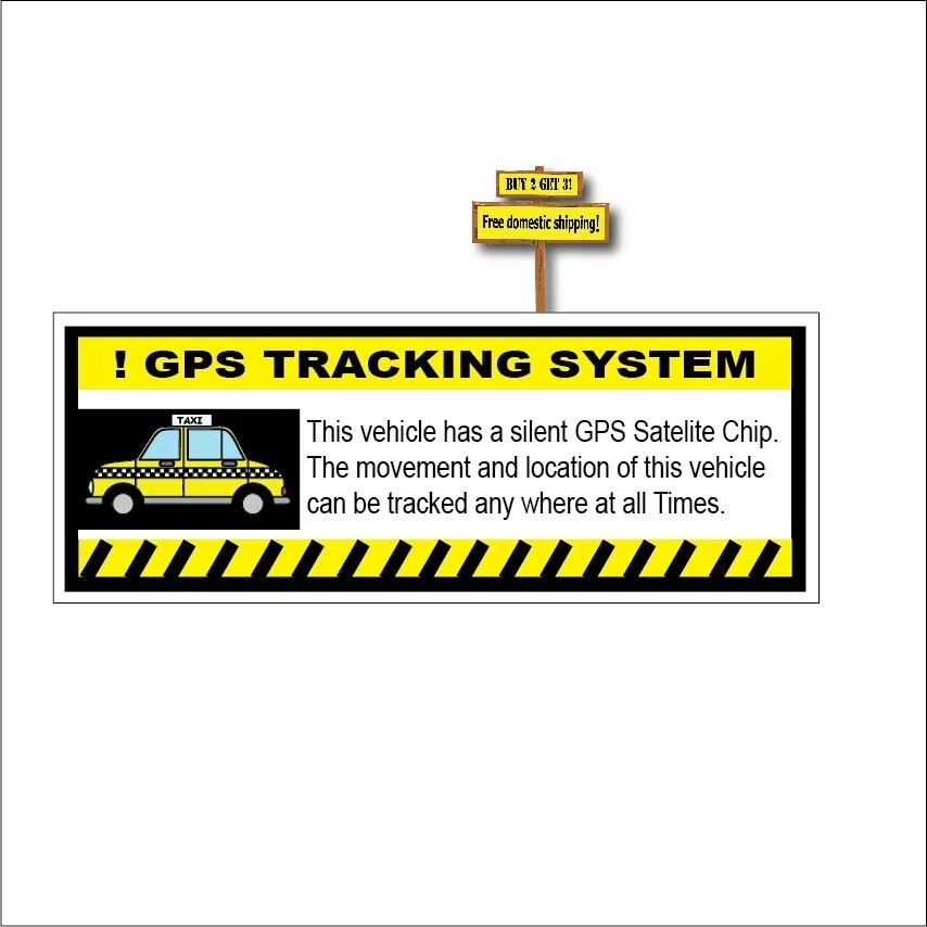 Taxi GPS Tracking System Checker Taxi Cab Decal Sticker 2.2" x 6.0" p842 - Image 1 of 1