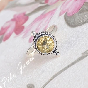 Citrine Topaz Gemstone 925 Sterling Silver Creative Ring For Mom Gift Jewelry - Bild 1 von 5