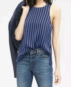 Camiseta sin mangas Banana Republic azul marino a rayas talla XXS NUEVA CON ETIQUETAS - Imagen 1 de 8