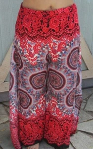 Boho, FLAP PANT print, rayon material pants for Summer - Picture 1 of 3