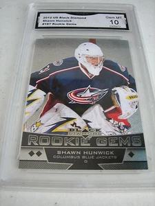 SHAWN HUNWICK BLUE JACKETS 2012-13 UD BLACK DIAMOND ROOKIE GEMS RC 187 GRADED 10 - Picture 1 of 1