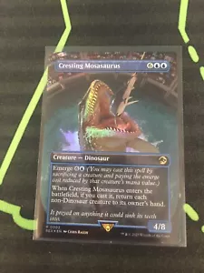 MTG Magic The Gathering Cresting Mosasaurus Foil Borderless Jurassic Park - Picture 1 of 1