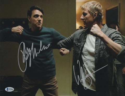 RALPH MACCHIO WILLIAM ZABKA SIGNED COBRA KAI AUTOGRAPH 11X14 PHOTO BECKETT 10 Cover