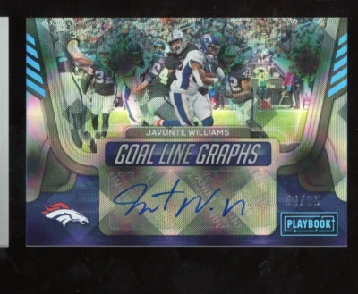 Javonte Williams 2022 Panini Playbook Auto #d /25 Goal Line Graphs Broncos - Image 1 of 2
