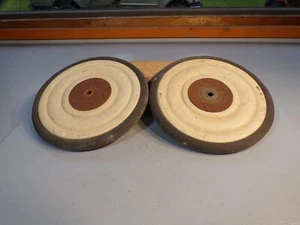 Antique / vintage pair of wood wheels, 8 & 1/4" across, solid & intact. - Picture 1 of 10